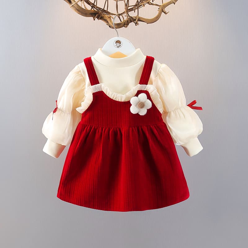 kid's clothing Children's winter clothes for babies Fashion winter dresses for girls with fleece