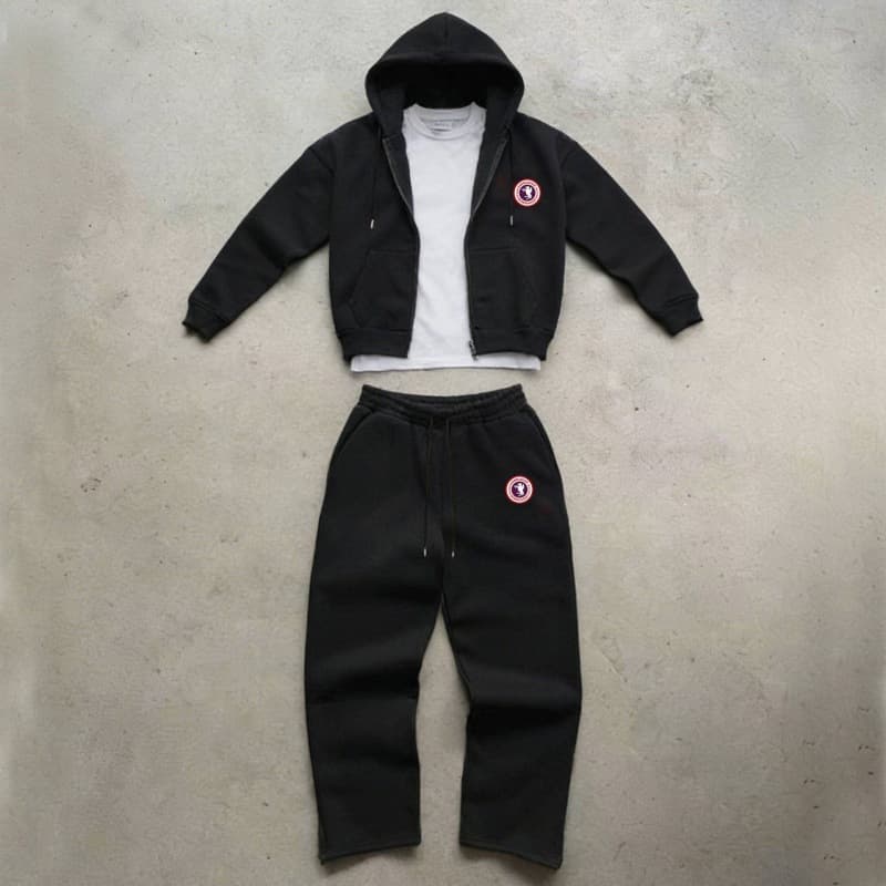 Ensemble cardigan/sweat-shirt doublé polaire pour homme, veste à capuche imprimée style américain, pantalon de survêtement à jambes larges, deu