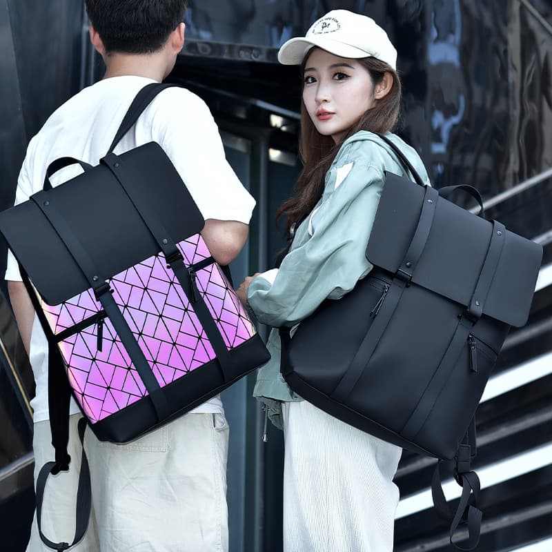 Backpack Men's Travel Work Commuting Computer Bag Fashionable Diamond Grid Backpack Student Waterproof And Scratch Resistant Backpack