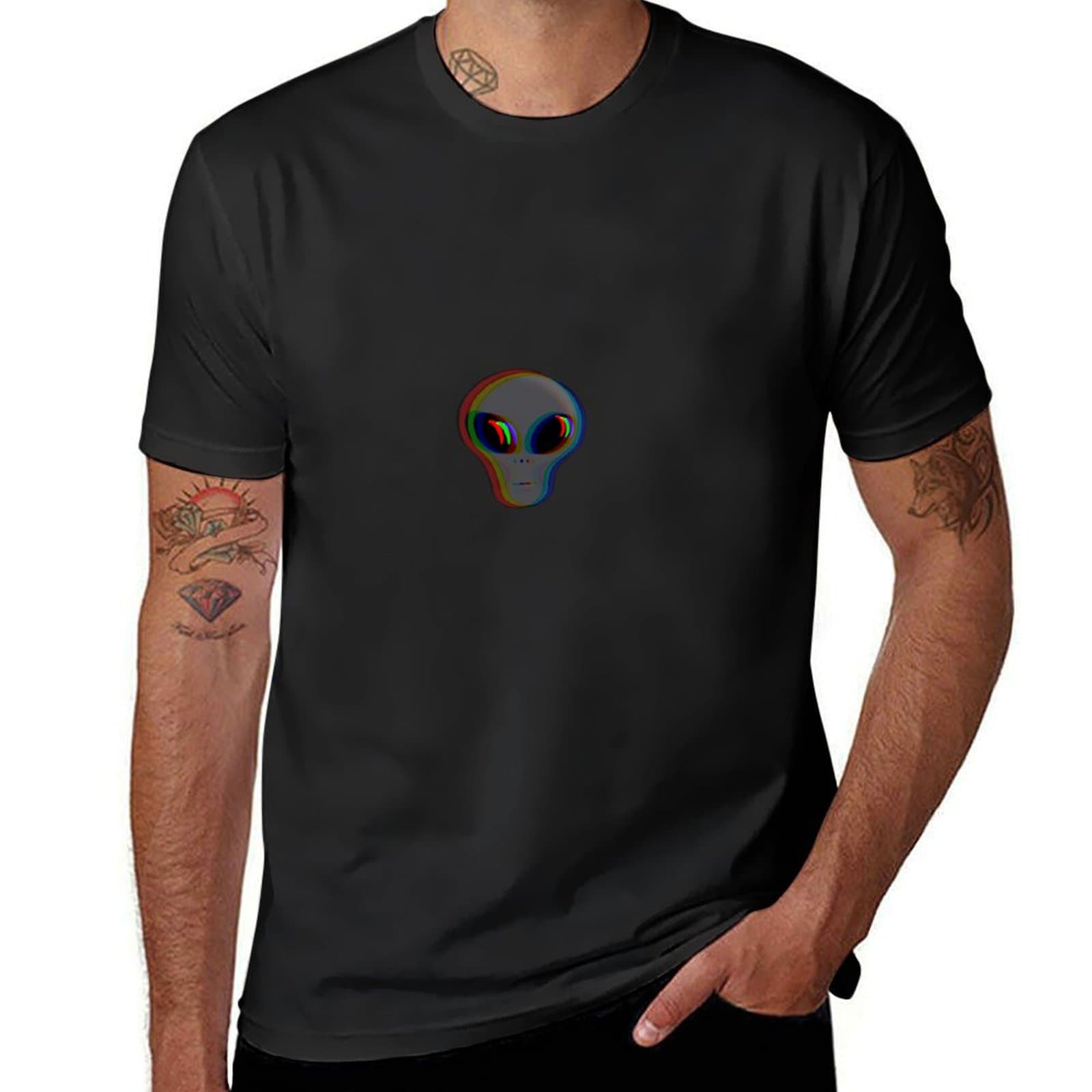 Trippy Alien T-Shirt sublime summer blac clothes for men