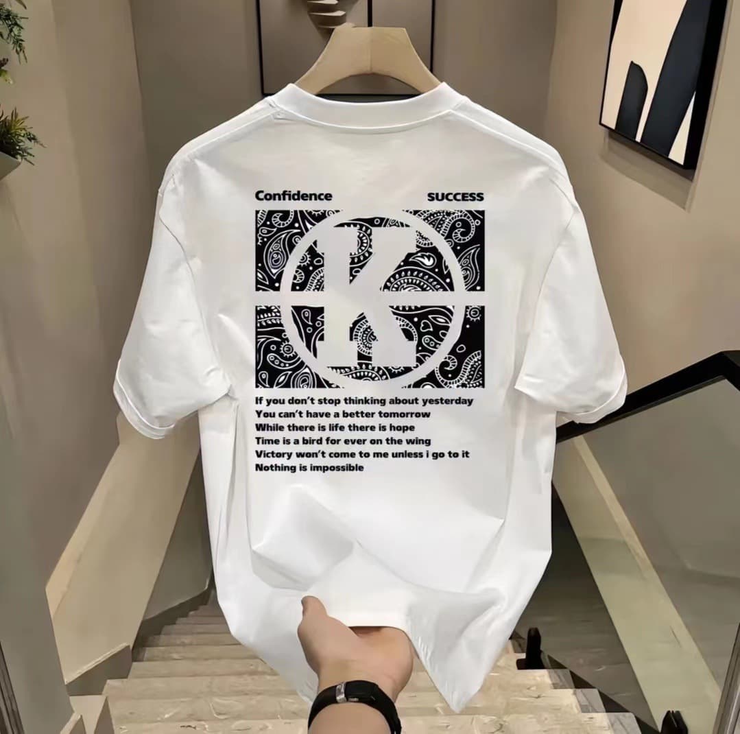 2024 Men's Summer New Round Neck Short Sleeve Fashion Loose T-shirt Summer Tops Casual All-match Slimming T-shirt