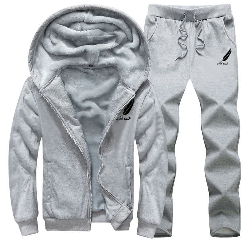 Men's Clothing Sweatshirt suit men's autumn and winter clothes two-piece casual wear velvet thickened jacket teenagers Korean style sportswear