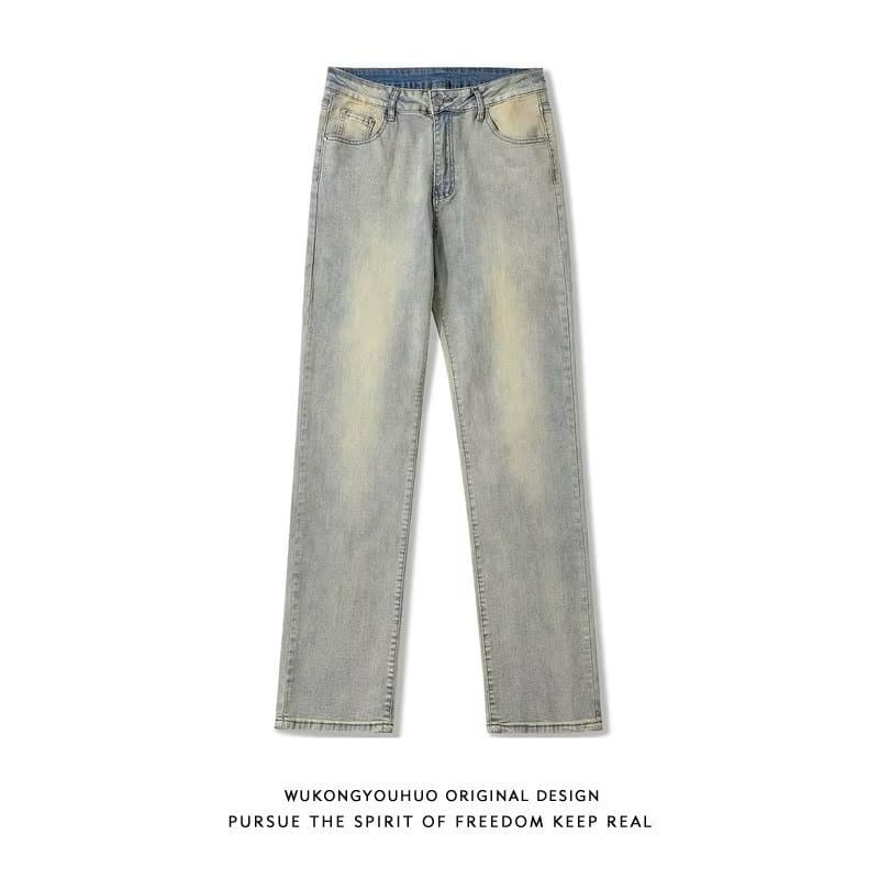 Loom Men's Spring Harajuku European And American Street Artistic Versatile Jeans Lazy High Waist Trendy 2023 New Long Pants