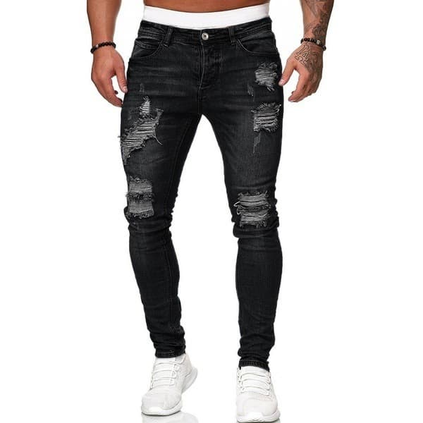 Men's Denim Pants Black Slim Fit Denim Pants