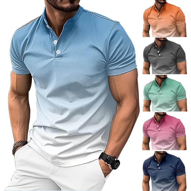 Fashion Gradient Men's T-Shirts Summer Short Sleeve 3D Printed Tie-dye Street Simple Male T Shirt Plus Size Casual Tops