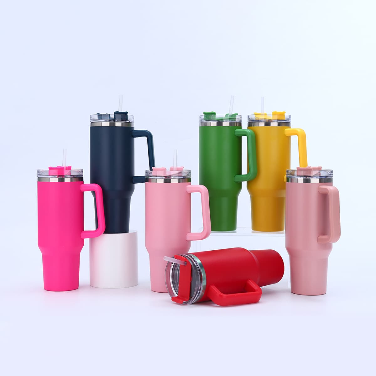 40oz handle car cup 304 stainless steel thickened ice cup car straw cup