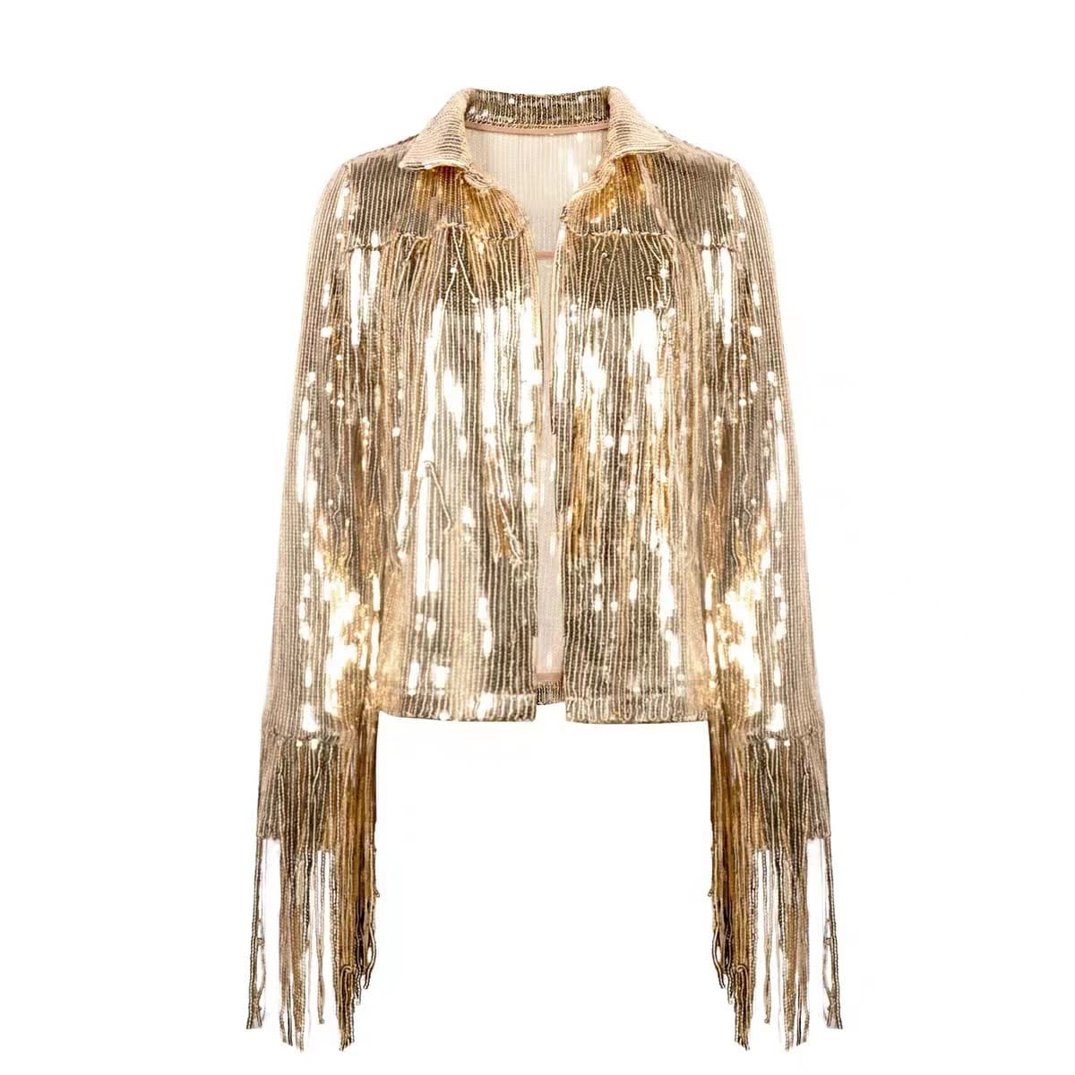 Women's Clothing Sequined Tassel Cardigan Top Jacket Party Annual Meeting Performance Dress