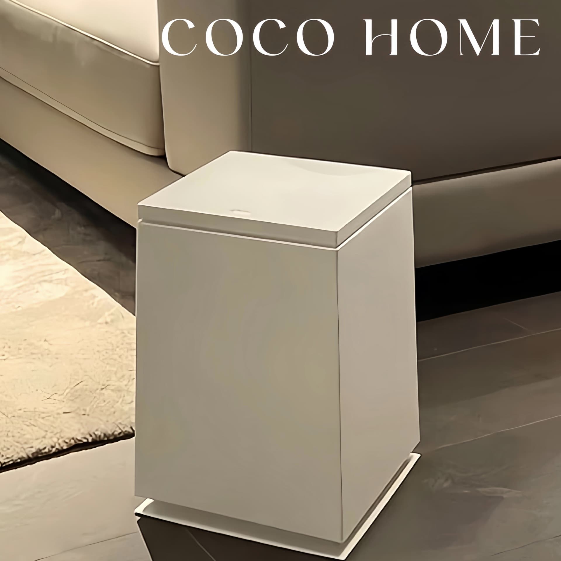 Square Trash Can High End Light Luxury With Lid Push Open Lid Living Room Trash Can Household Large Capacity Double Layer Wastebasket