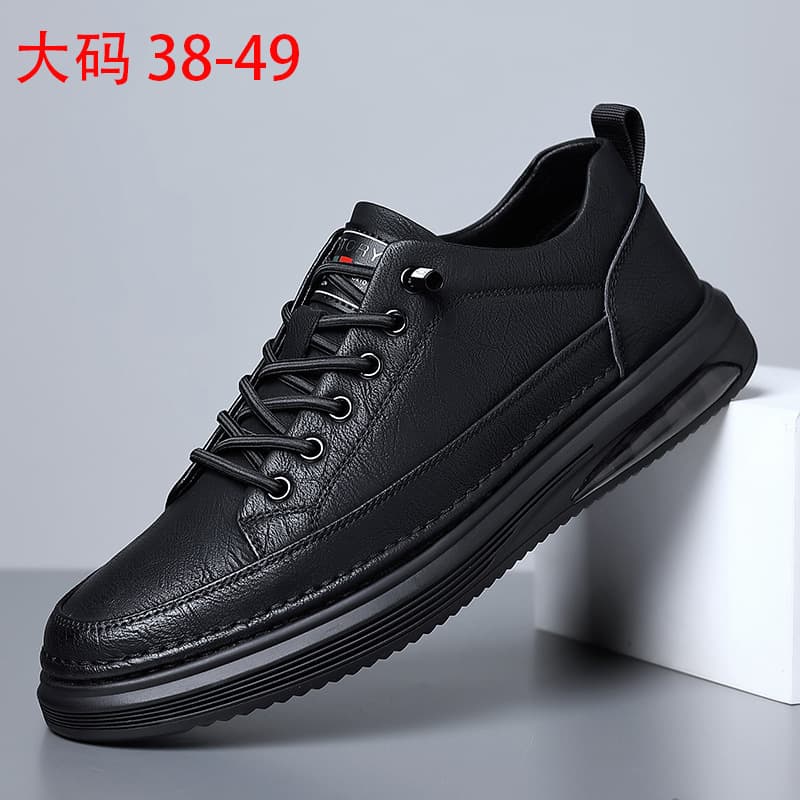 Large Size 2025 Spring And Autumn New Daily Casual Leather Shoes Men's Lace-Free Trendy Sneakers 3033