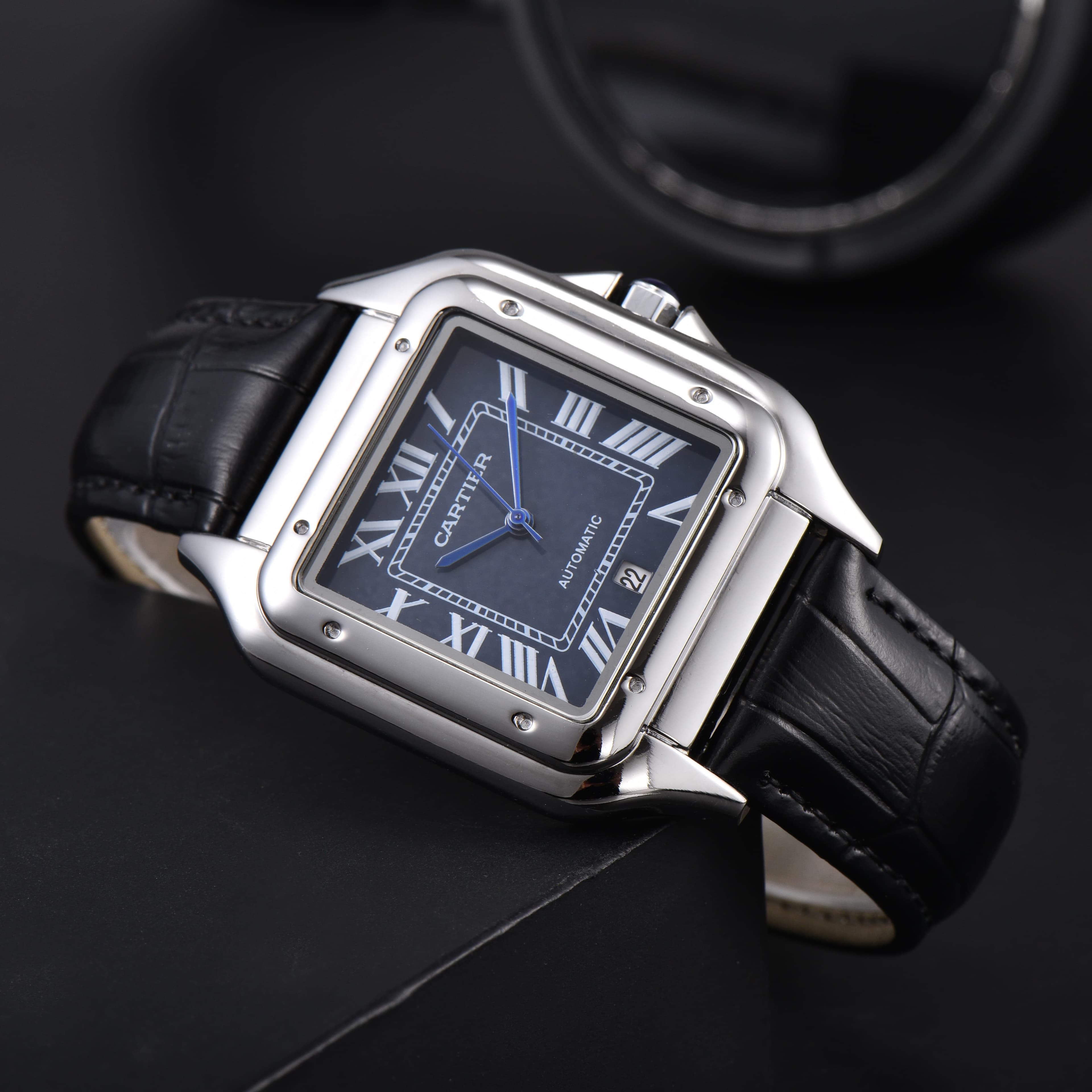 Montre homme à mouvement quartz, design carré classique, tendance incontournable