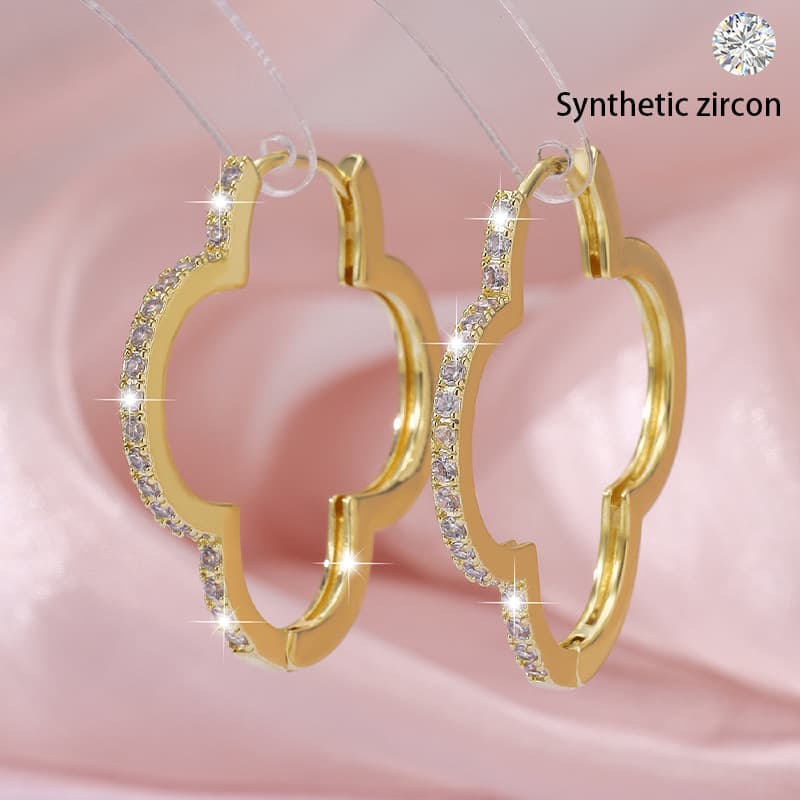Earrings Personalized Design Hollow Four Leaf Clover Earrings For Women Fashion Four Leaf Flower Earrings