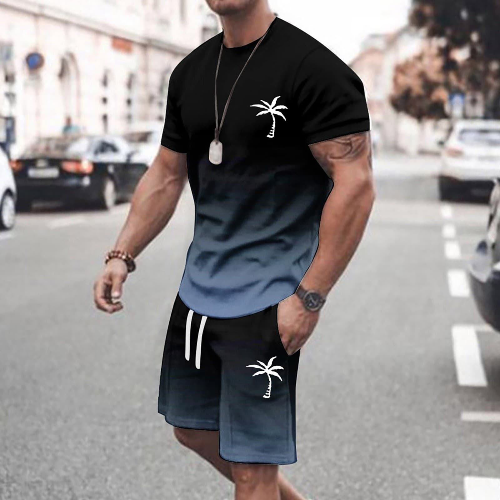 Men's Clothing Summer Short Sleeved Shorts Sports Leisure Suits In Stock