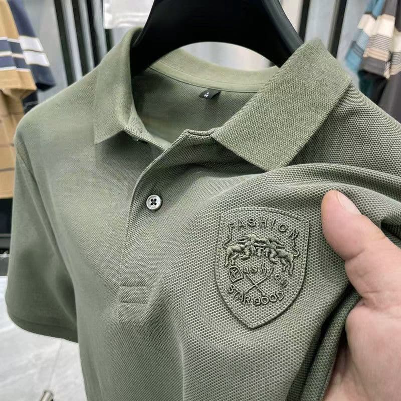 Khtt333504 Source Manufacturer Polo Shirt Short High-end Feel Men's Versatile Casual New Style Turn-down Collar T-shirt Half Sleeve