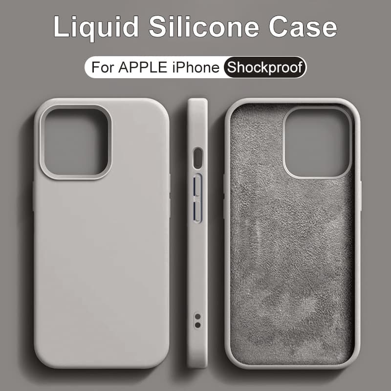 New Liquid Silicone Phone Case For IPhone 13 14 11 12 Pro Max 15 Plus Bumper Cases Shockproof Soft Cover