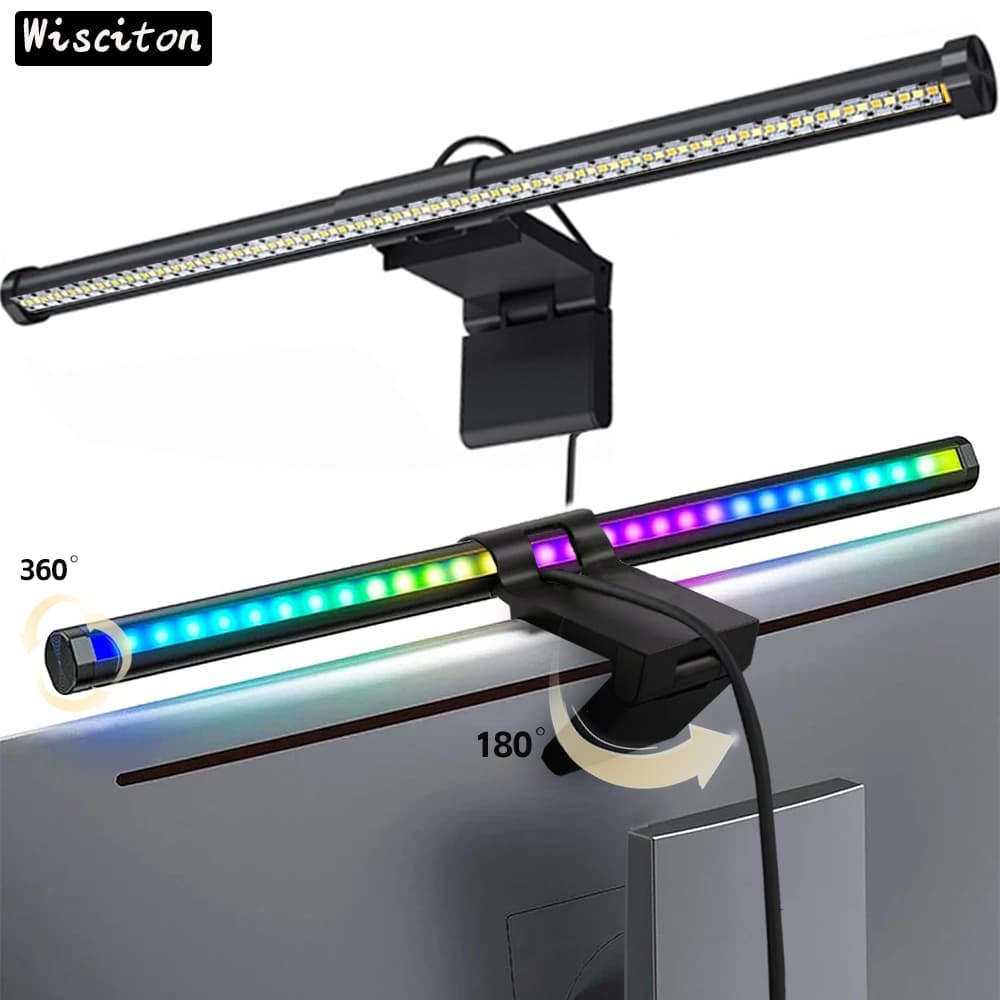 LED Monitor Light Bar Computer Screen Hanging Lights RGB Atmosphere Table Lamp For Work Study Reading Gaming Dimming