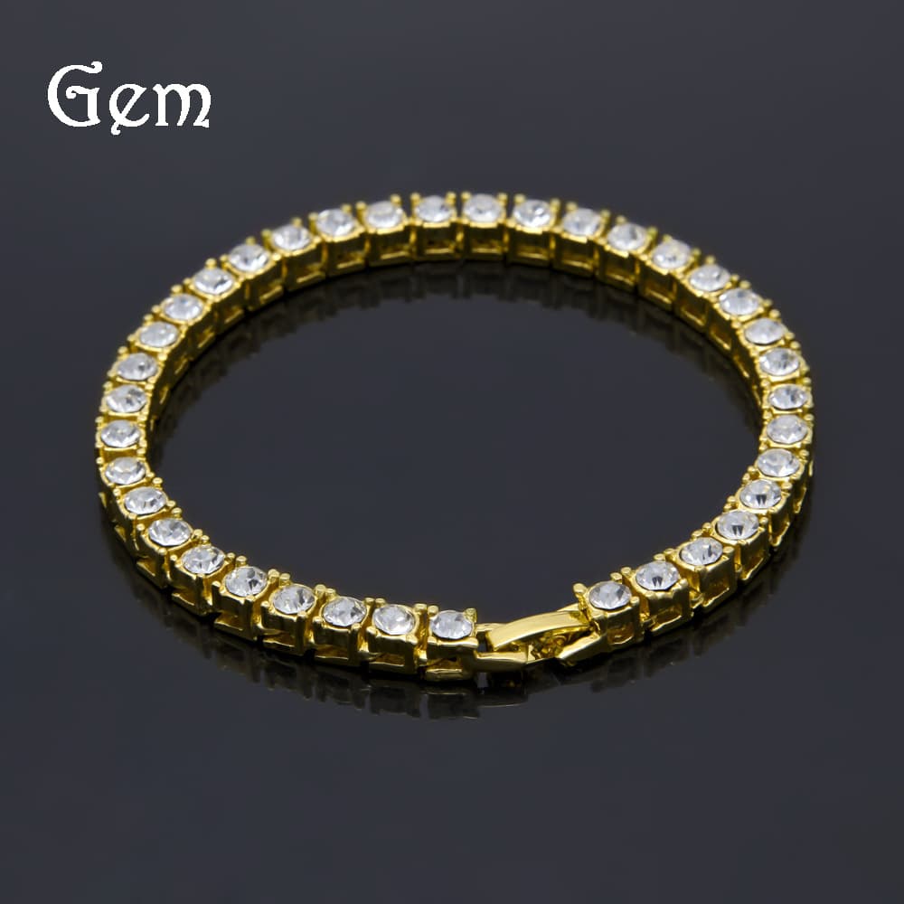 Men's Hip Hop Tennis Bracelet With Cubic Zirconia, Geometric Design Alloy Chain For Trendy Streetwear Jewelry, Sizes 5mm-9mm Fashion Trend Jewelry