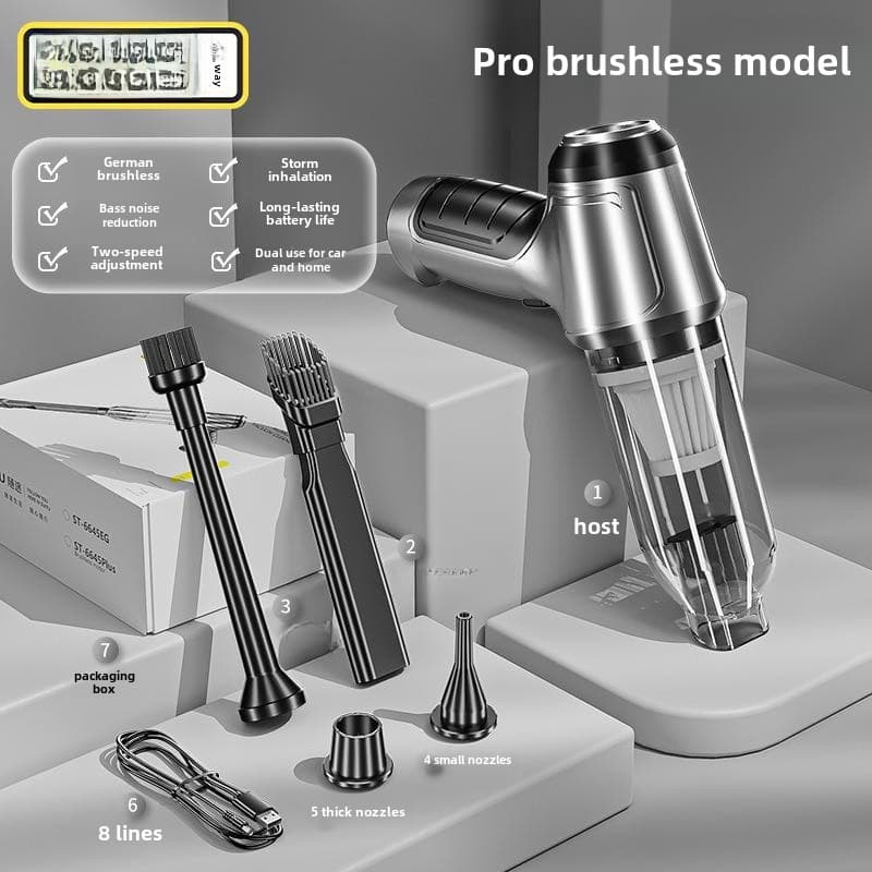 Car wireless vacuum cleaner multifunctional handheld large suction dust removal high power private car vacuum cleaner brushless