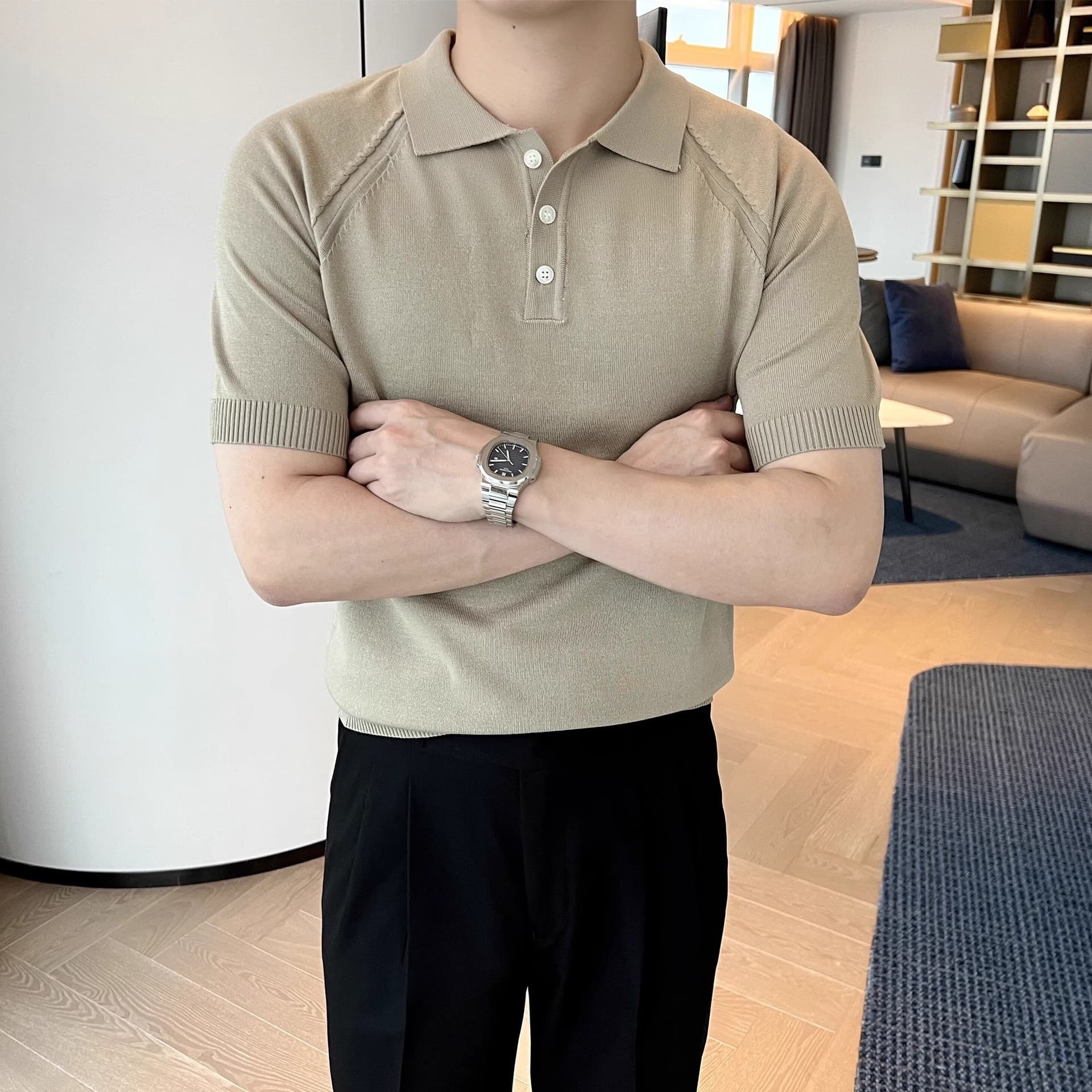 Men's Clothing Short sleeved polo shirt T shirt men's summer new 2024 popular light mature style lapel half sleeved knitted T shirt men