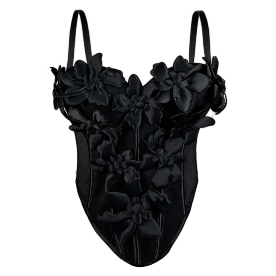 Women's Clothing New Three Dimensional Flower Camisole Tops Slim Pure Desire Style Sexy Fishbone Chest Inner Wear