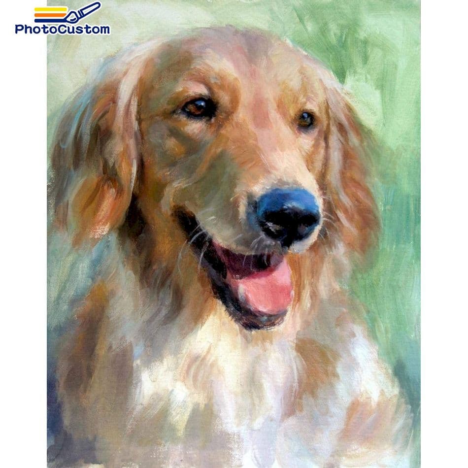 PhotoCustom 5d Diy Diamond Painting Dog Animal Diamond Embroidery Decor Mosaic Picture Handiwork Art Unique Gift