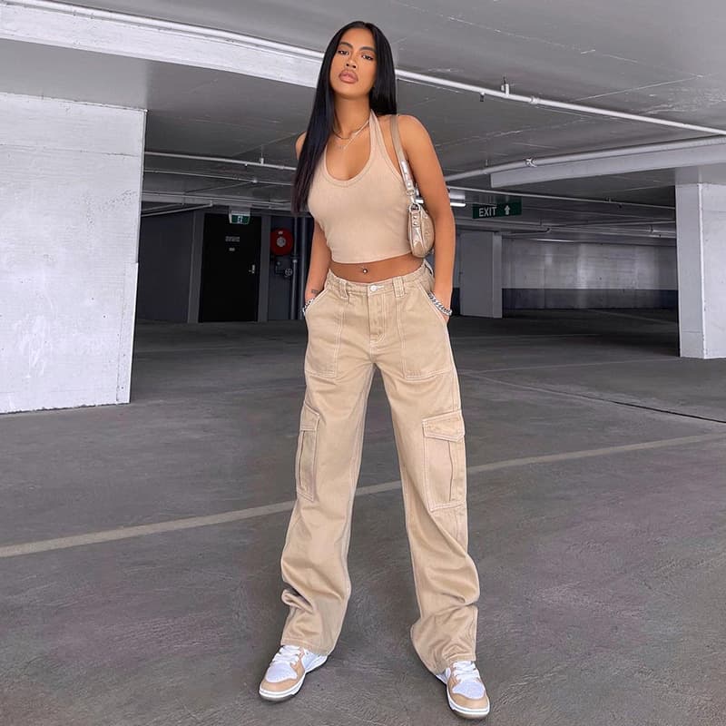 Women's Clothing New Denim Semi Elastic Design Personalized Versatile Work Trousers Wish Female