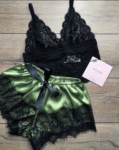 New Style Goddess Black Pajamas Sling Spinning Silk Sexy Home Clothes Summer Silk Shorts Two Piece Set