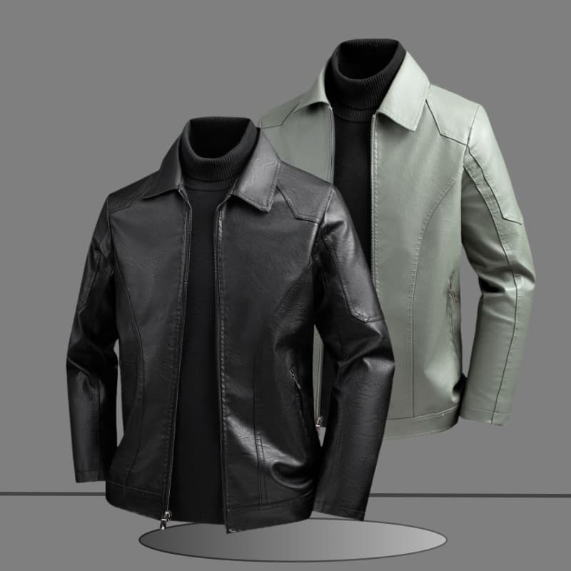 2025 Spring, Autumn And Winter New Men's PU Leather Stand-up Collar Locomotive Casual Jacket