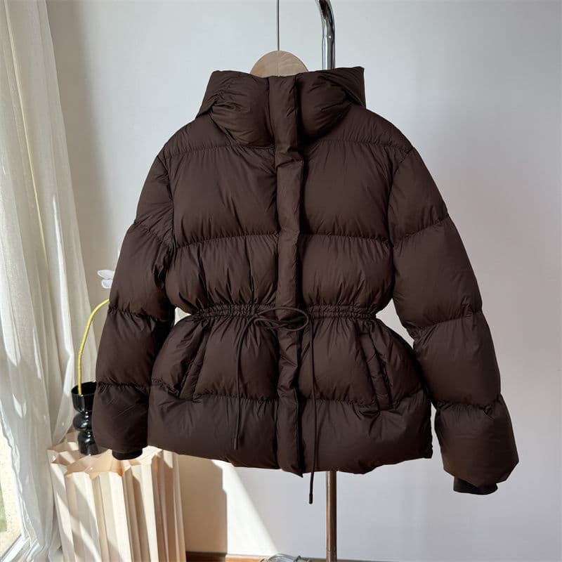 Women's Winter Thick Padded Coat With Slim Waist - Elegant Chanel-Style White Quilted Jacket For Fashion & Warmth