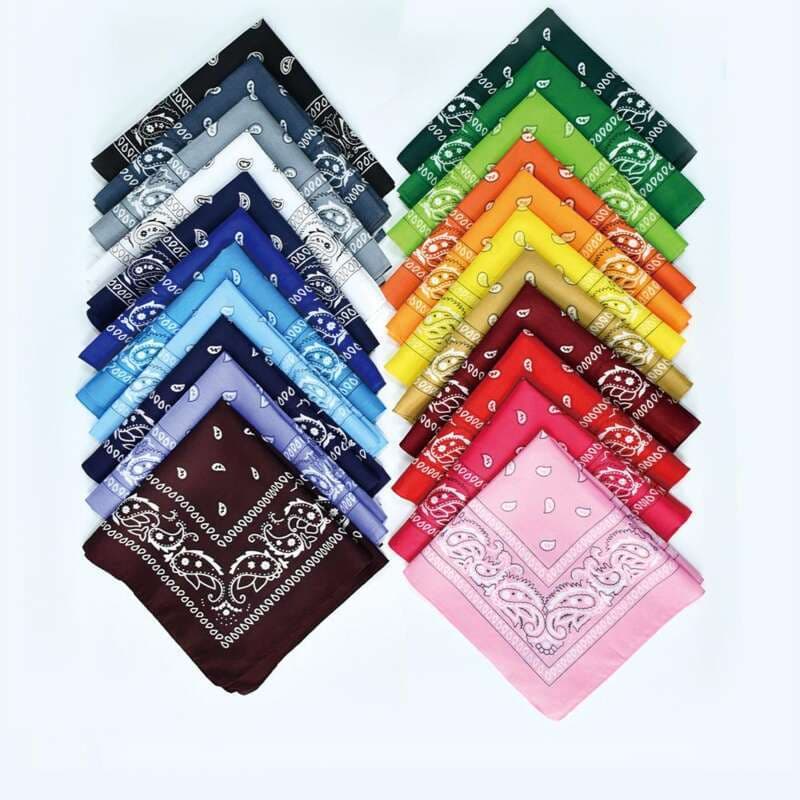 Polyester Paisley Cashew Flower Square Scarf Hip Hop Outdoor Cycling Bandana Headscarf
