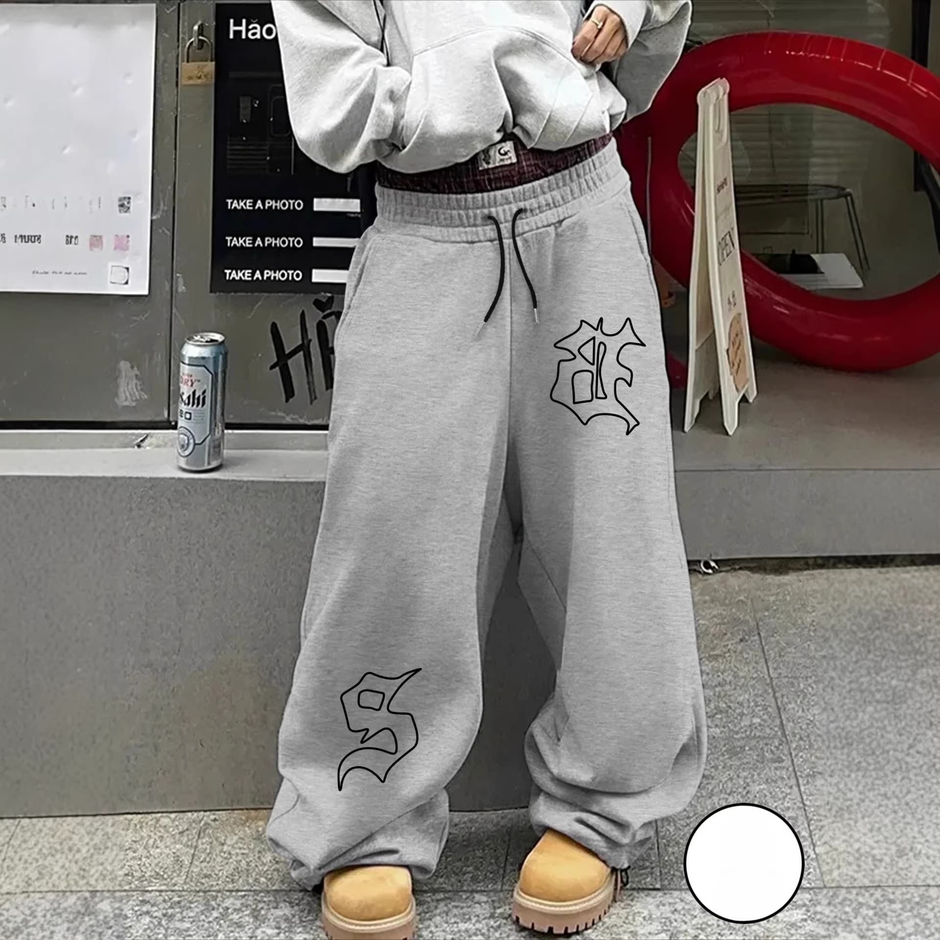 Men's Clothing ​Gothic Print Unisex Baggy Joggers With Drawstring Waist - Y2K Dark Aesthetic Loose Fit Sweatpants For Men & Women​