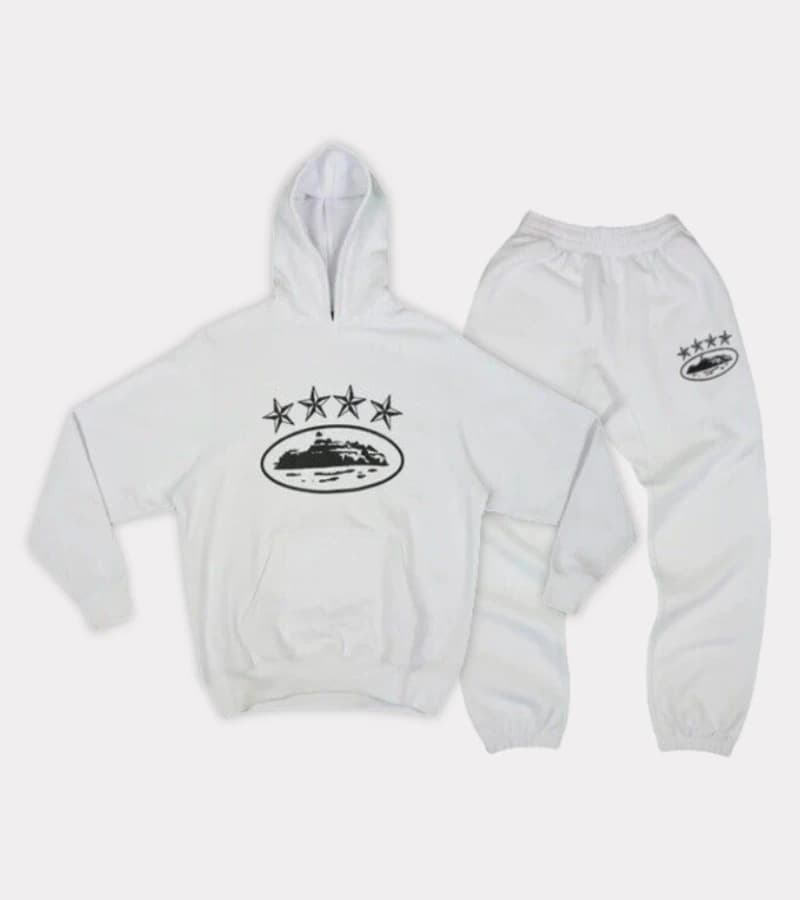 Sweat à capuche ample tendance Cortez blanc Sportswear, ensemble décontracté de skateboard hip-hop tendance, pour hommes