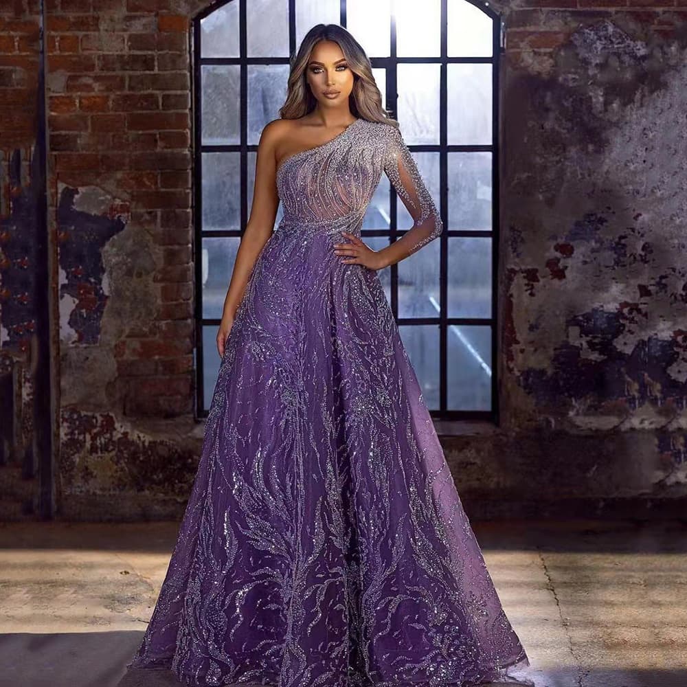Women's Clothing new spring and summer women's evening dress sequined open sleeves slit dress slim dress long skirt