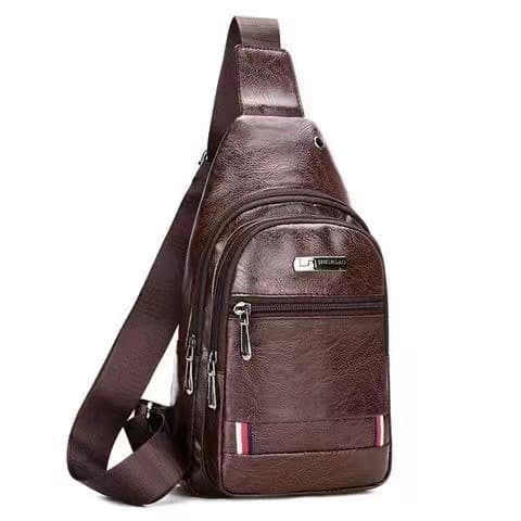 New Chest Bag Men's Casual Fashion Soft Leather Shoulder Messenger Bag Student Travel Fashion Brand Cross Body Chest Bag