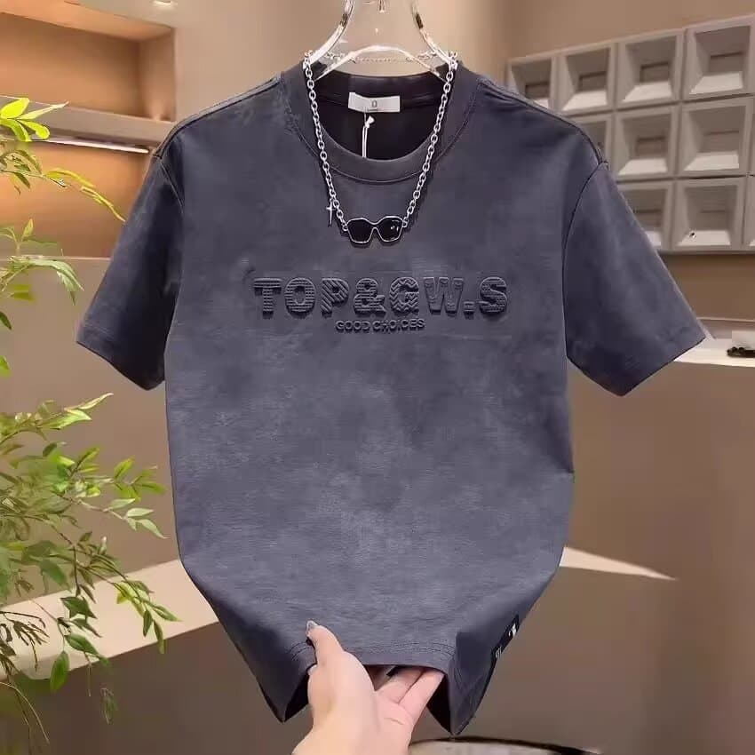 Men's Clothing Summer Men's Short Sleeve T-Shirt Simple Letter Stamped Tie Dye Crew Neck Versatile Casual Fashion Top For Men