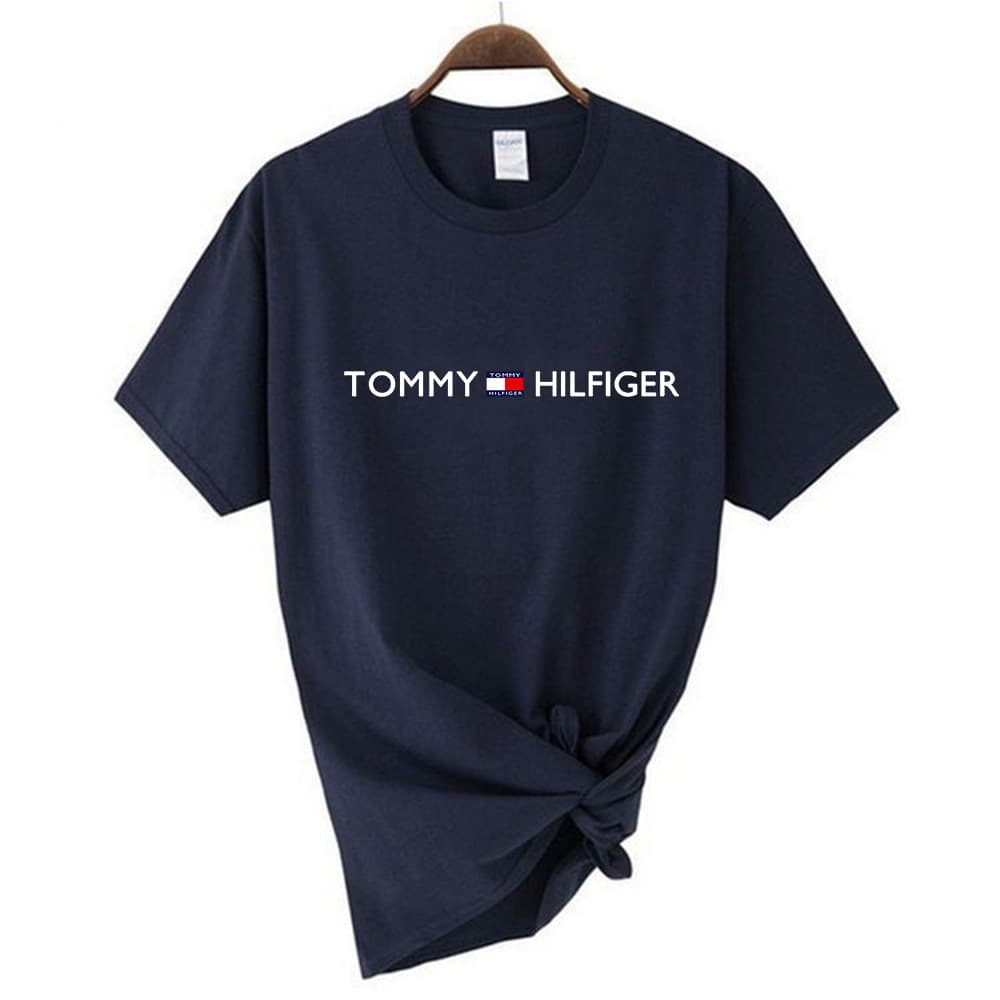 T-shirt d'été ample et décontracté à manches courtes et col rond pour homme, entièrement en coton, style sport fin