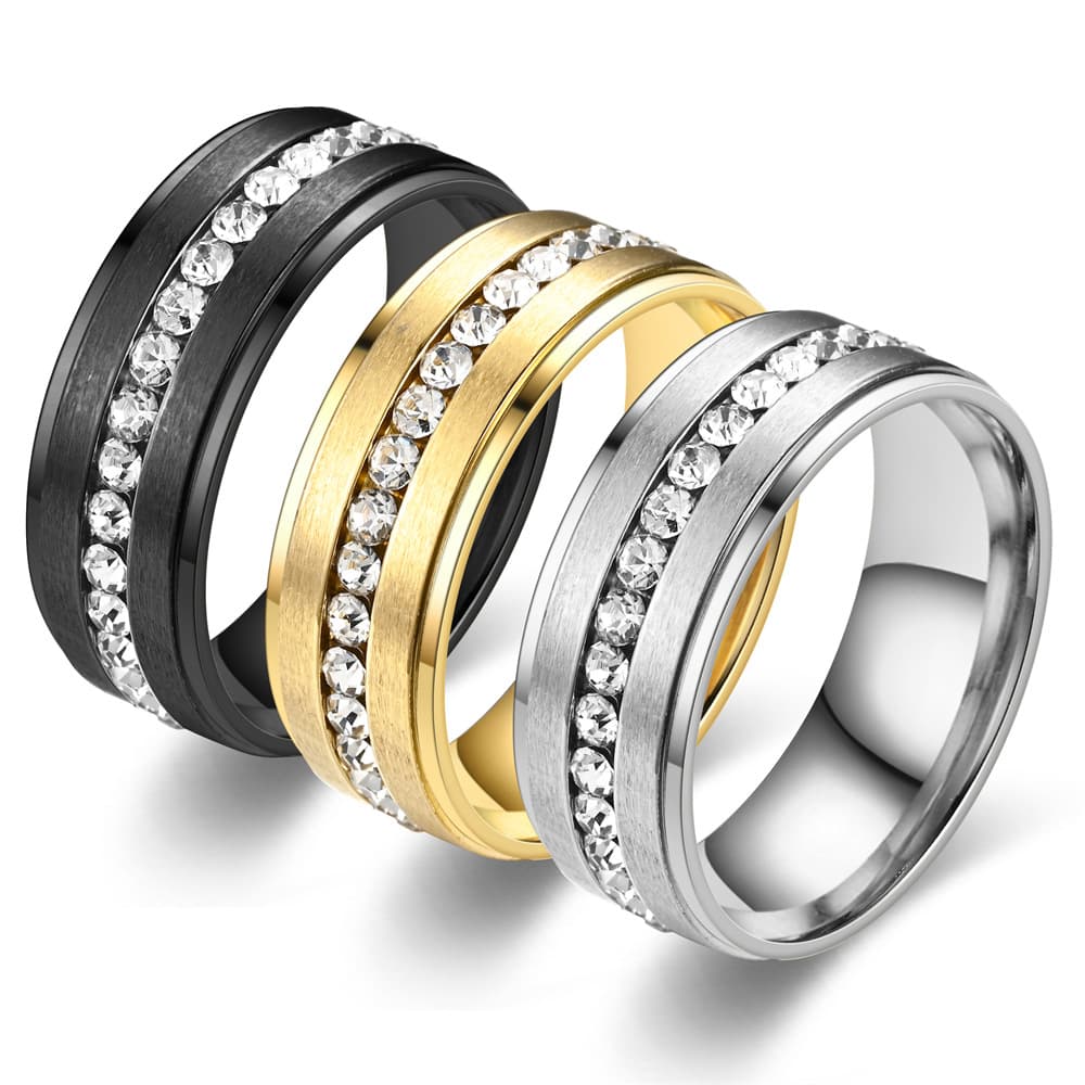 fashion new special double step matte circle diamond full diamond ring home source