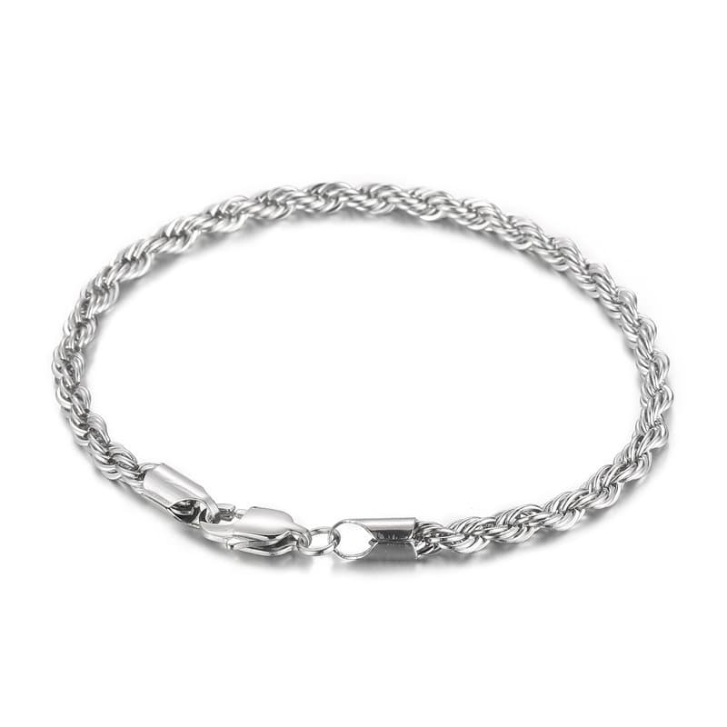 Bracelets pour hommes en acier titane, bijoux tendance, simples, avec boucle torsadée, 4/6/8 mm