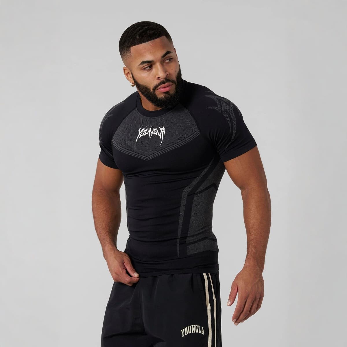YOUNGLA American Style Summer New Men's Slim Fit T-Shirt Jogger Sports Fitness Running Training Quick-Dry Short Sleeve