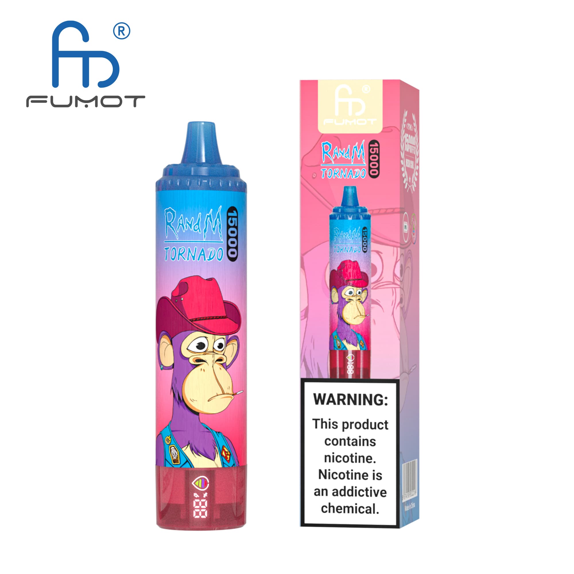 15PCS 15000 Puffs RANDM TORNADO Fraise Kiwi Saveur Fruitée Jetables Vape Cigarettes Électroniques Appareil Kit De Démarrage