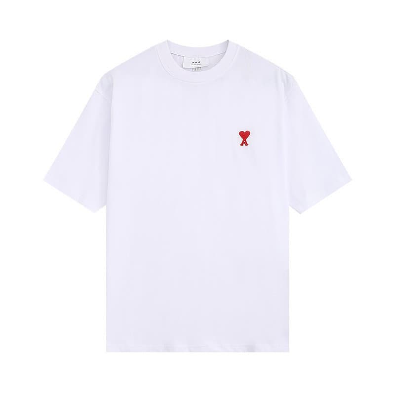 T-shirt ample à col rond et motif cœur brodé pour femme