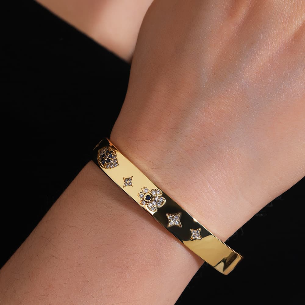 New High Grade Luxury Zircon Crystal Alloy Bracelet Bracelet Star Studded Devil Eye Ladies Bracelet