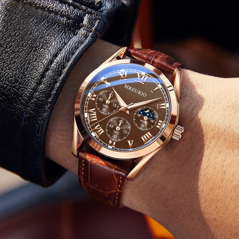 New Hot Selling Watch Business Watch Men's Watch Men's Watch Belt Quartz Men's Watch Fashion and Temperament Men's Watch