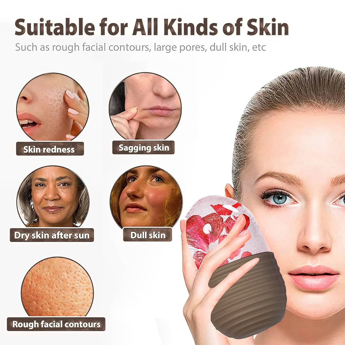 Beauty Massage Face Ice Cube Iceroller Facial Ice Compress To Remove Puffiness Face Ice Mold
