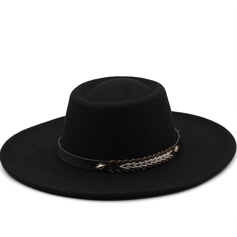 27 Colors Autumn Winter New Ethnic Style 9.5 Wool Felt Concave Convex Men Women Top Hat Big Brim