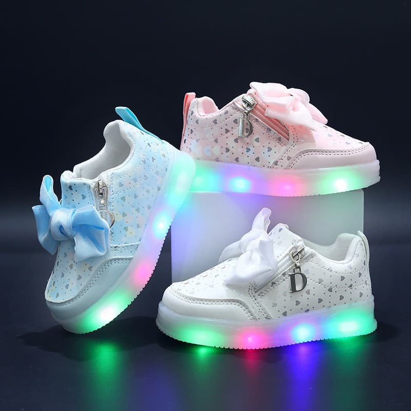 Girls' Soft Sole Sneakers - Bow Detail Comfort Shoes | Casual Playtime Footwear