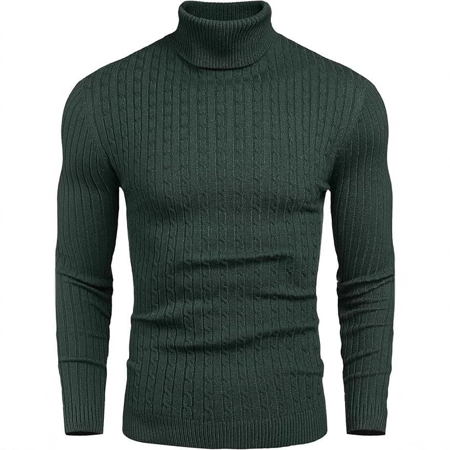 Pull décontracté à col montant et motif torsadé pour homme, nouvelle collection printemps-automne