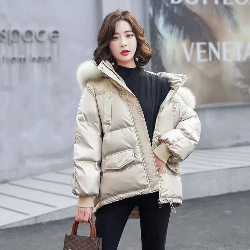 Women's Clothing winter coats jacket for women short new style wash free shiny fashionable warm loose fur collar winter coats jacket