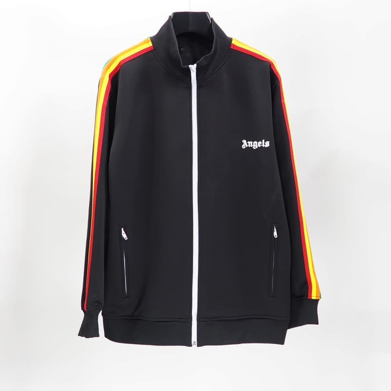 Veste de sport à rayures arc-en-ciel avec fermeture éclair et palmier, uniforme scolaire pour homme, nouvelle version 2025
