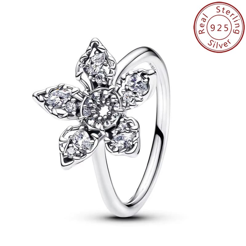 Pan's New Arrival Bowknot Entwined Square Full Diamond Pentagram Halloween Ring