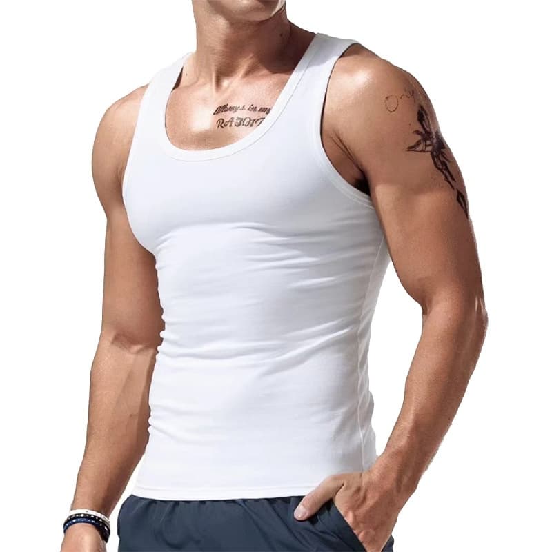 Cross-border New American Style Men's Vest Wearing Trendy Hurdle Sports Fitness Men's Spring and Summer Undershirt Vest